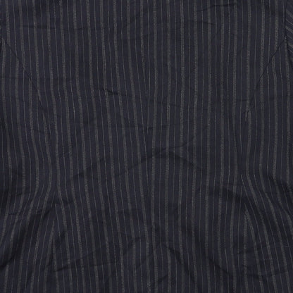 Essence Womens Blue Striped  Jacket Suit Jacket Size 18