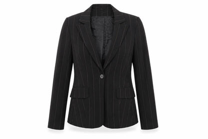 St Bernard Womens Black Striped  Jacket Blazer Size 12