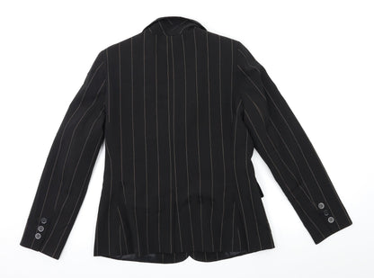 St Bernard Womens Black Striped  Jacket Blazer Size 12