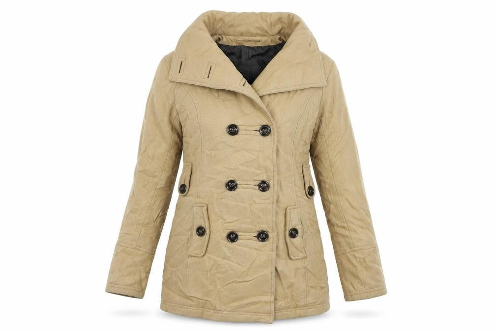 Yessica Womens Beige   Overcoat Coat Size 12