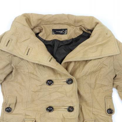 Yessica Womens Beige   Overcoat Coat Size 12