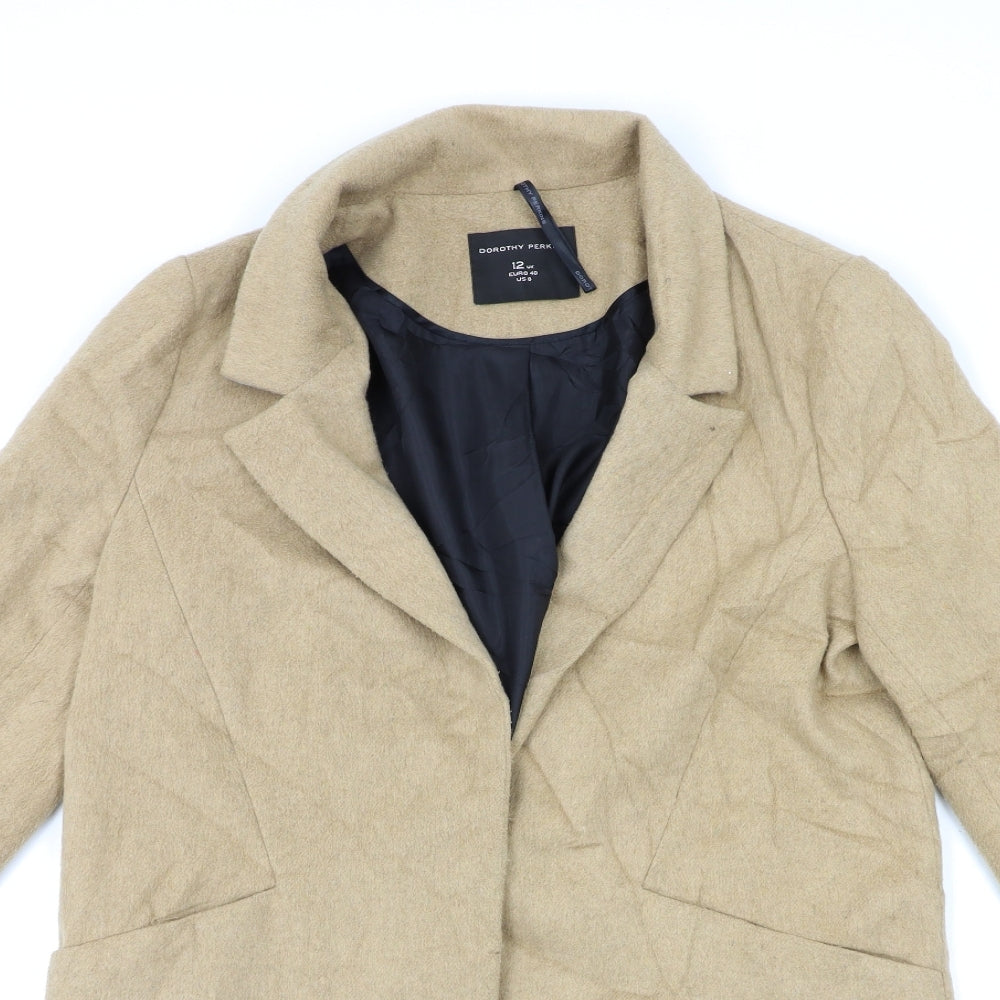 Dorothy Perkins Womens Beige   Overcoat Coat Size 12