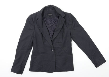 Additional front view of Papaya women’s blue jacket, size UK 10