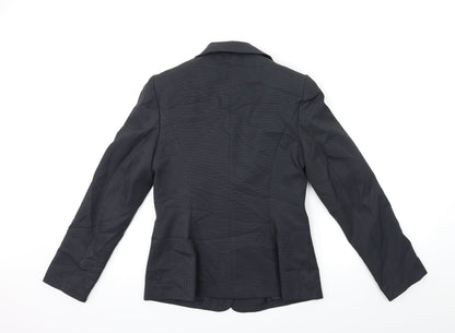 Back view of Papaya women’s blue jacket, size UK 10