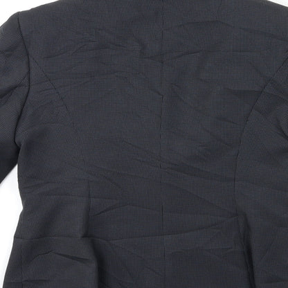 Brand and care label for Papaya women’s blue jacket, size UK 10