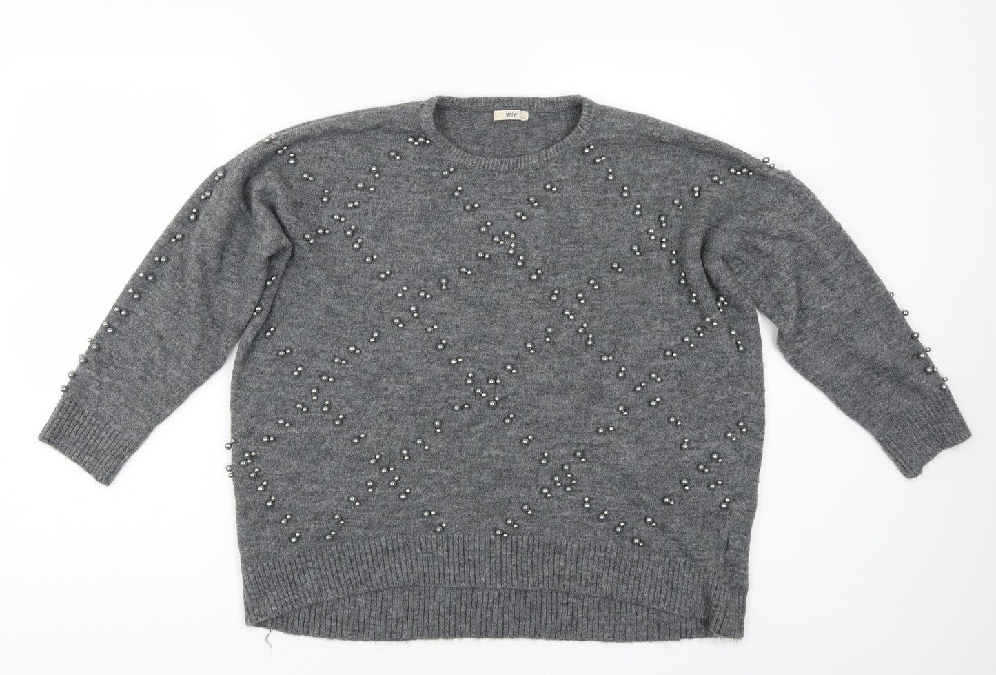 Moewy Womens Grey   Pullover Jumper Size M