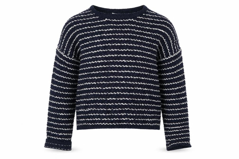 F&F Girls Blue Striped  Pullover Jumper Size 8 Years