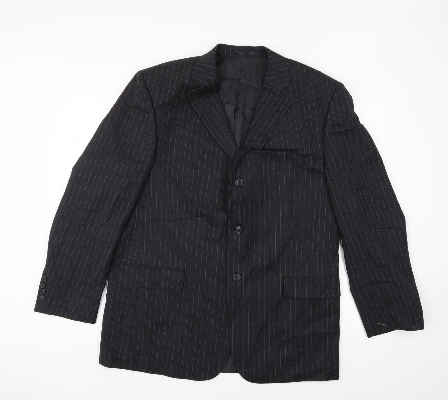 Taylor & Wright Mens Black Striped  Jacket Suit Jacket Size 44