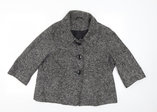 Evie Womens Grey   Pea Coat Coat Size 18