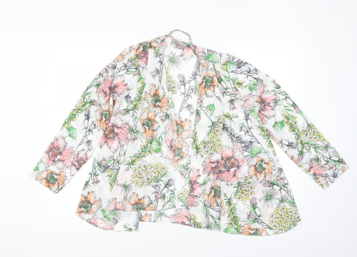 Dorothy Perkins Womens White Floral  Kimono  Size 8