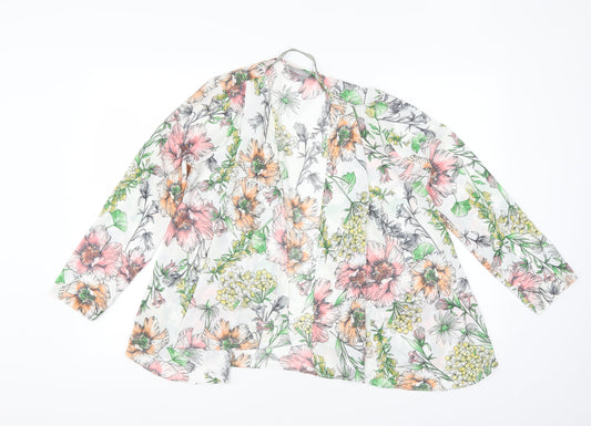 Dorothy Perkins Womens White Floral  Kimono  Size 8