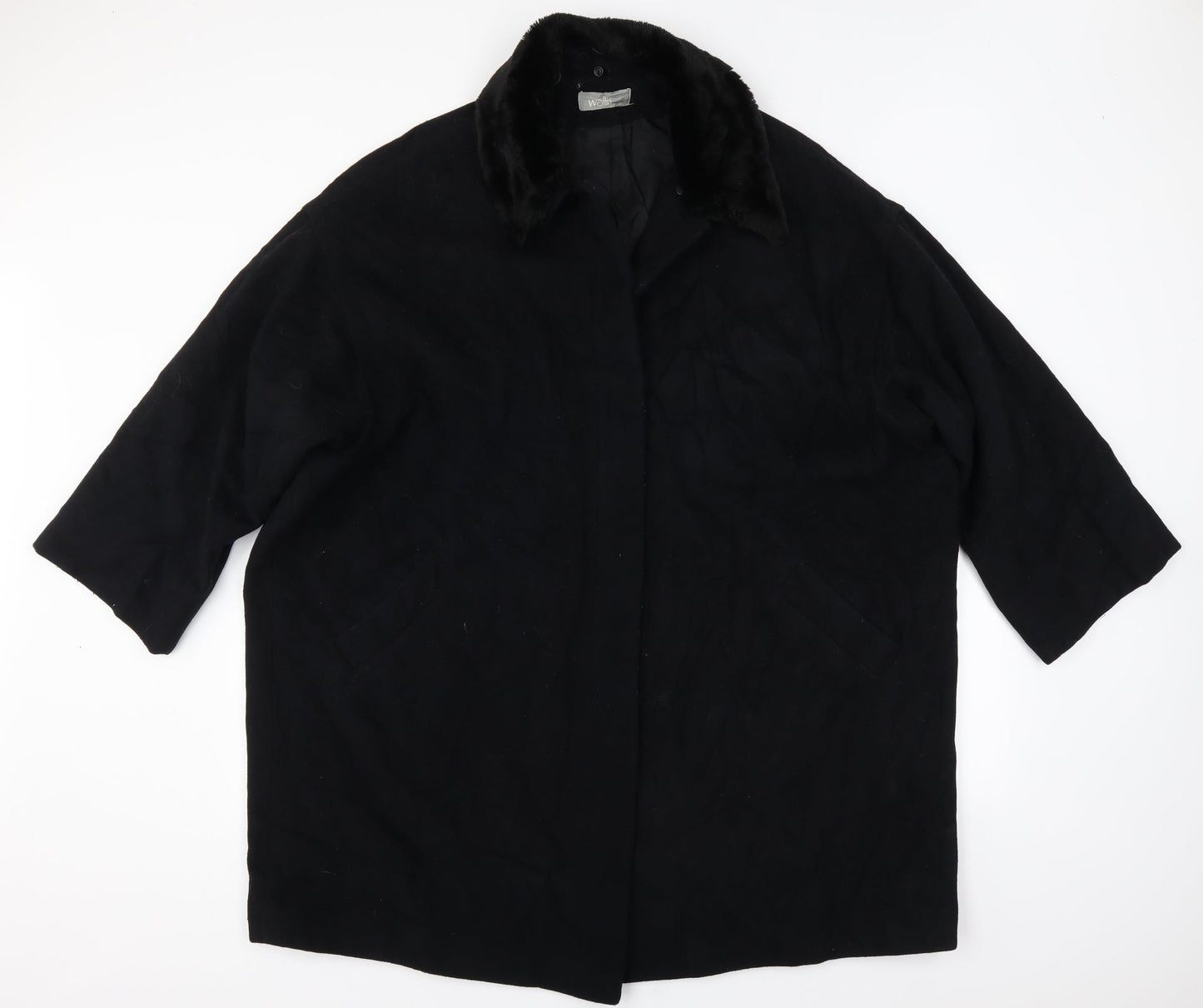 Wallis Womens Black   Overcoat Coat Size 14