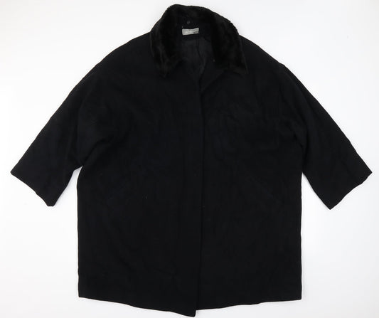 Wallis Womens Black   Overcoat Coat Size 14