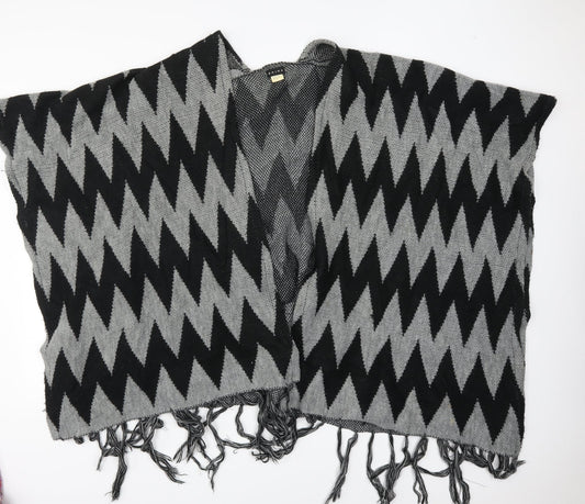 BASHA Womens Grey Geometric   Shawl/Wrap