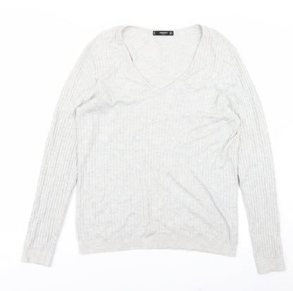 Mango Womens Grey  Knit Pullover Jumper Size L