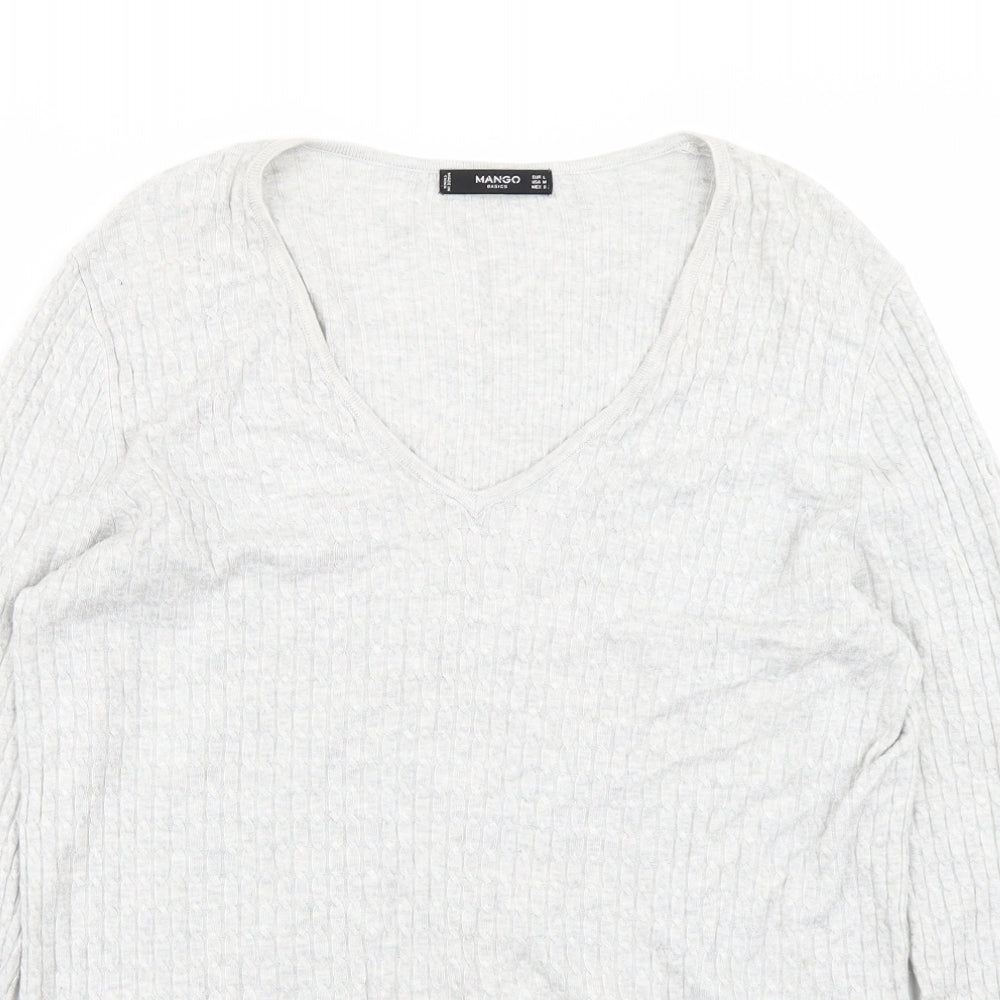 Mango Womens Grey  Knit Pullover Jumper Size L
