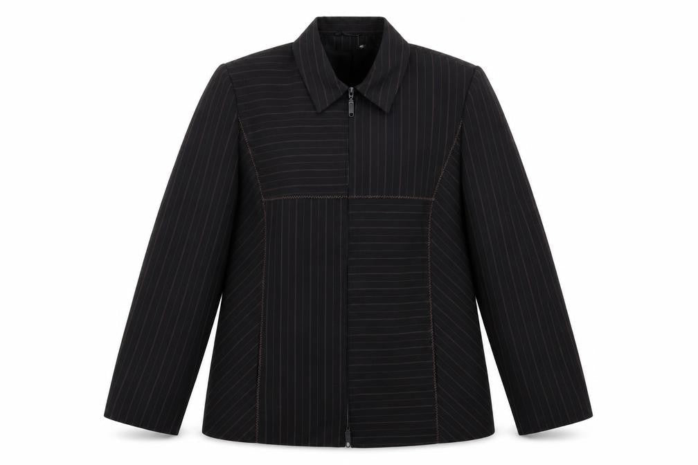 Sommermann Womens Black Striped  Jacket Blazer Size 14