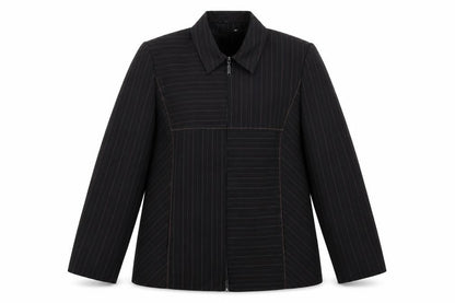 Sommermann Womens Black Striped  Jacket Blazer Size 14