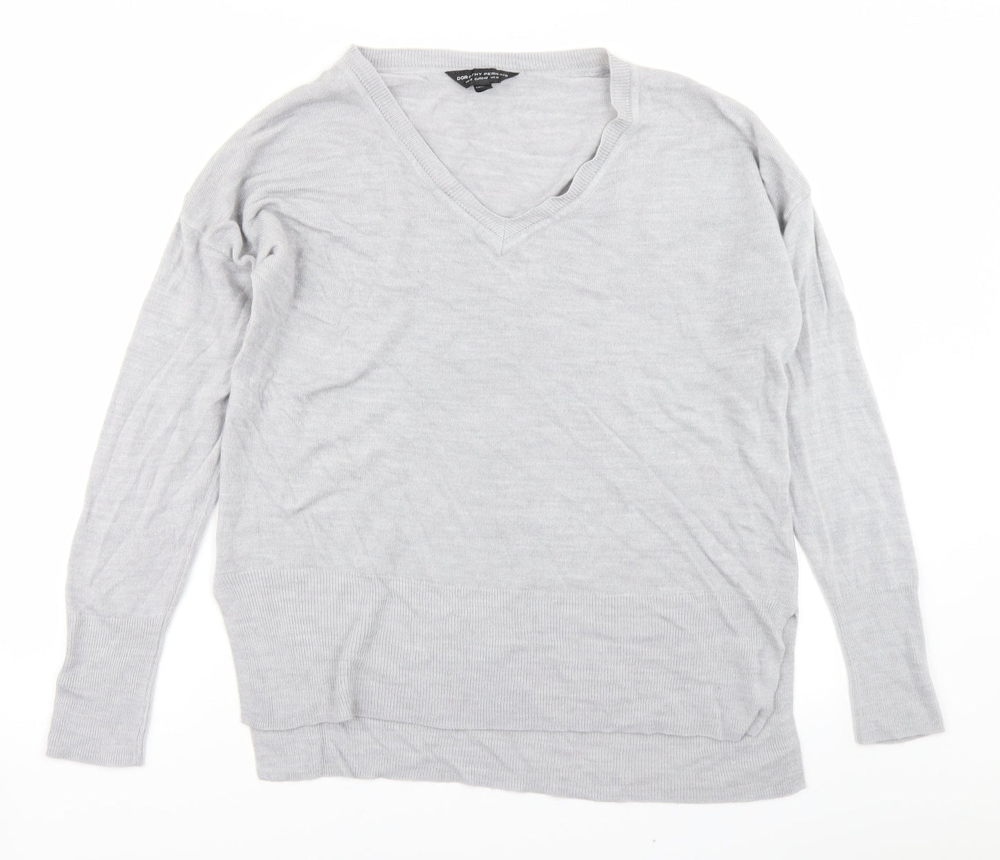 Dorothy Perkins Womens Grey  Knit Pullover Jumper Size 14