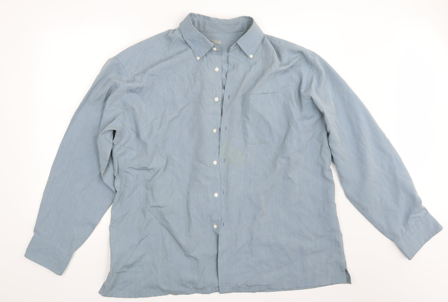M&S Mens Blue    Button-Up Size XL