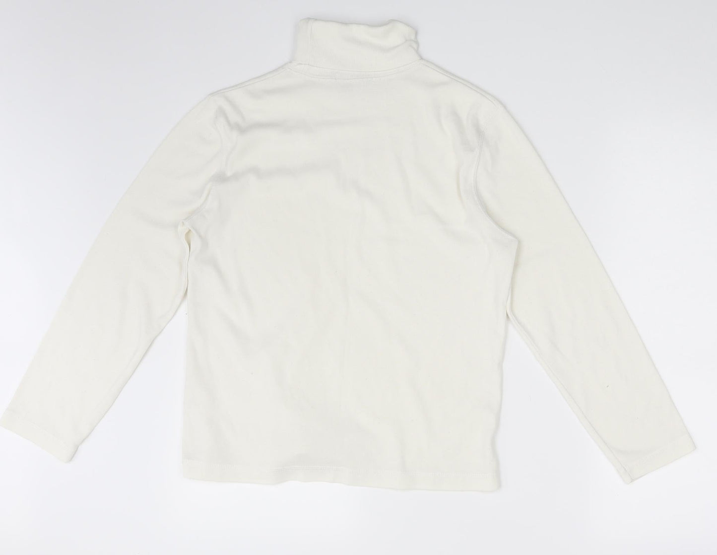 Poppy Womens Ivory   Pullover Sweatshirt Size 16