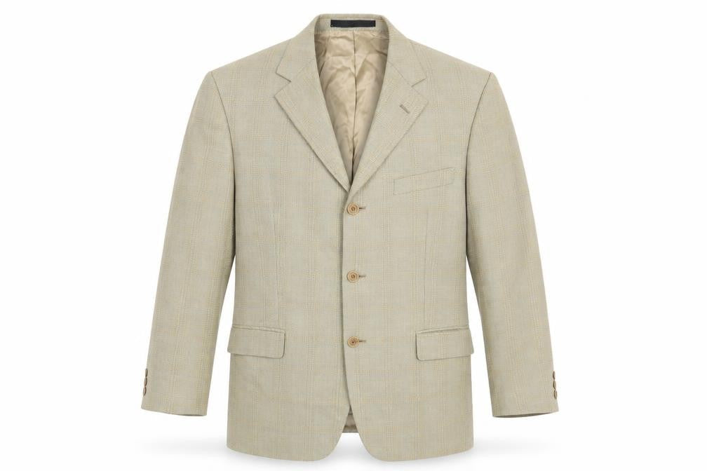 Marks & Spencer Mens Gold Check  Jacket Suit Jacket Size 40