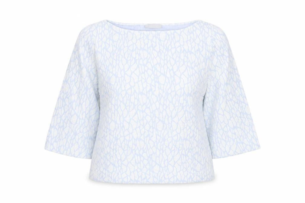 Pure Womens Blue Geometric  Pullover Jumper Size 14