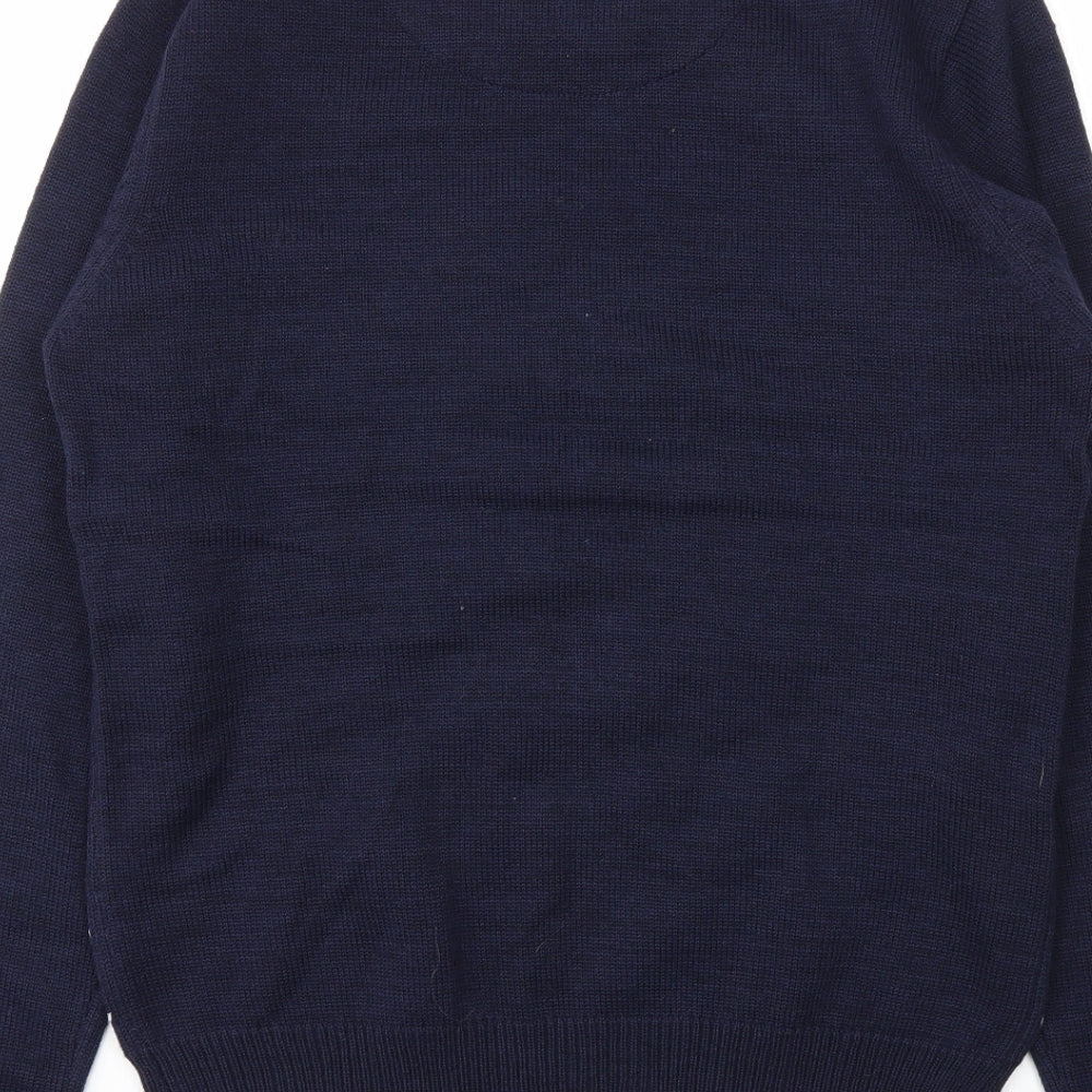 Threadbare Mens Blue Argyle/Diamond  Pullover Sweatshirt Size M