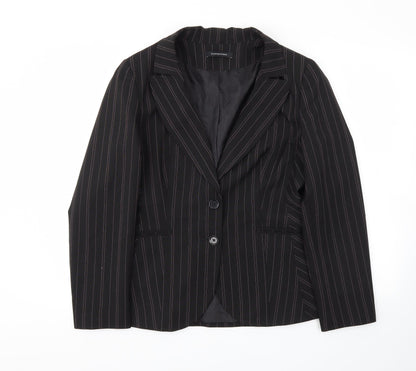 Additional front view of Dunnes women’s black jacket blazer, size UK 14