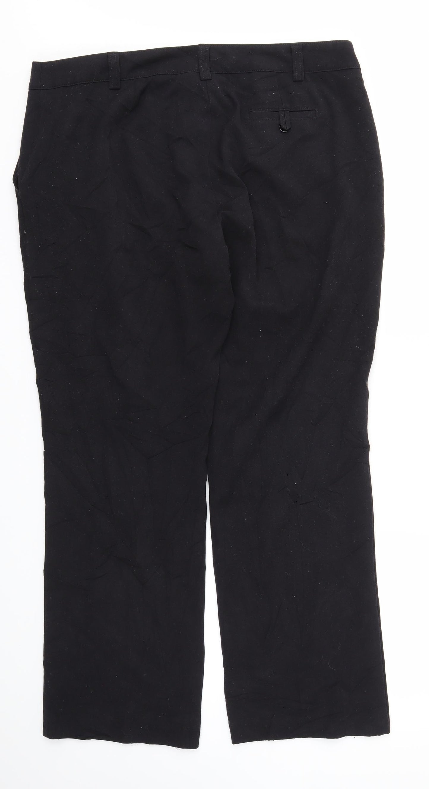 M&S Womens Black Houndstooth  Trousers  Size 18 L31 in