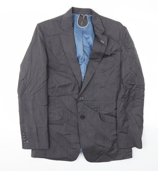 Preworn Mens Grey Houndstooth  Jacket Blazer Size 40