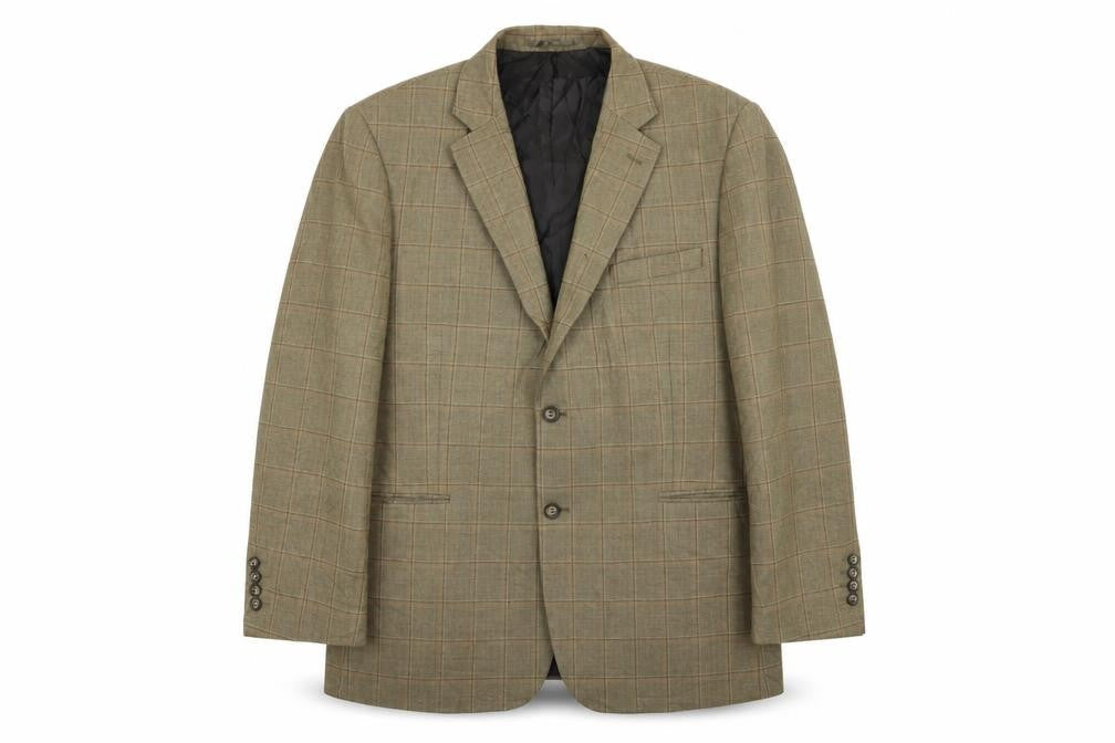 brook tavern Mens Beige Check  Jacket Blazer Size 44