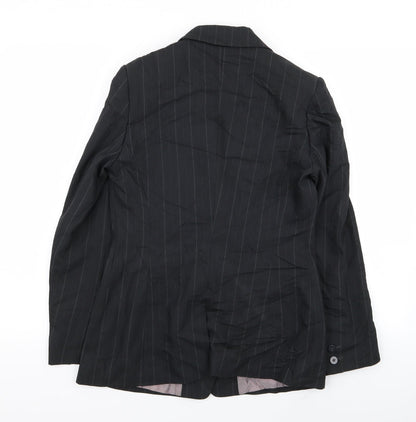 Next Womens Black Striped  Jacket Blazer Size 8