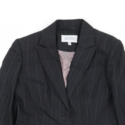 Next Womens Black Striped  Jacket Blazer Size 8