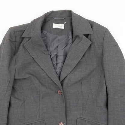 Classics Womens Grey   Jacket Blazer Size 12