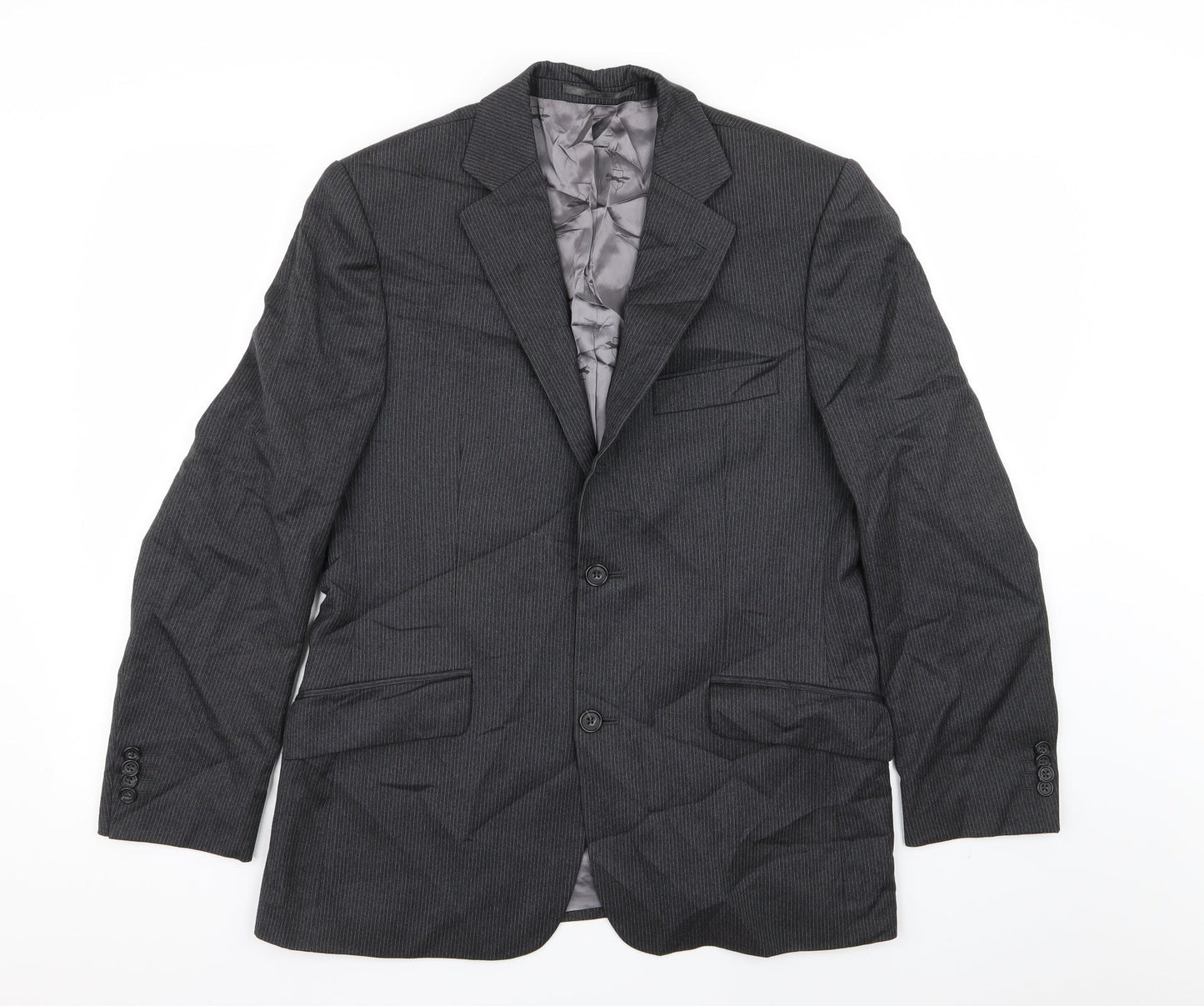 Paul Costelloe Mens Grey Striped  Jacket Blazer Size 38