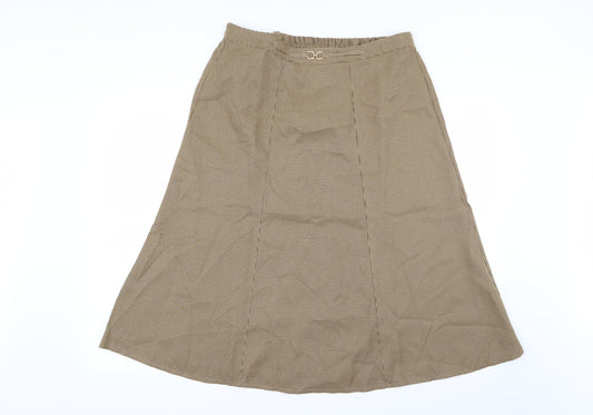 Damart Womens Yellow Houndstooth  Flare Skirt Size 18  - Stretch waistband