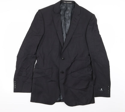 Additional front view of Autograph men’s black jacket blazer, size 38