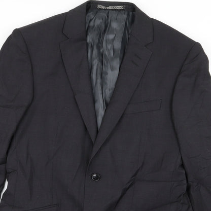 Close-up detail of Autograph men’s black jacket blazer, size 38