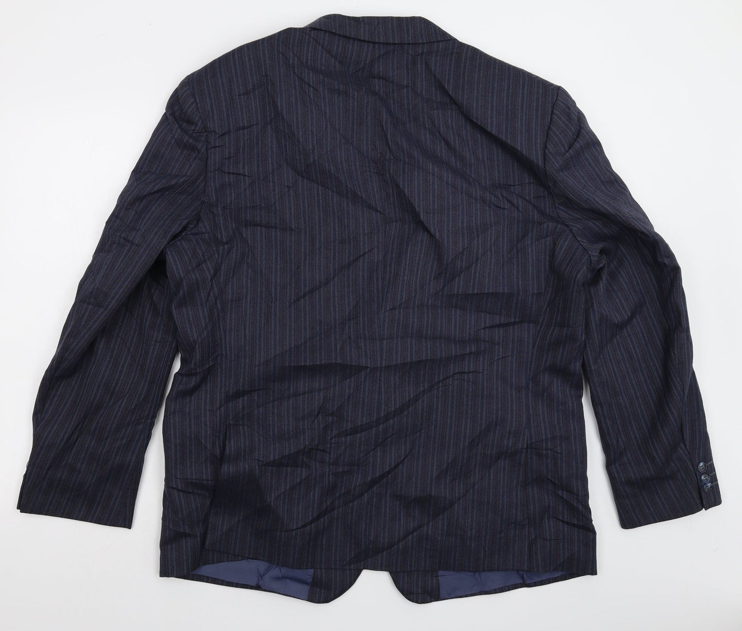 Preworn Mens Blue Striped  Jacket Suit Jacket Size 46