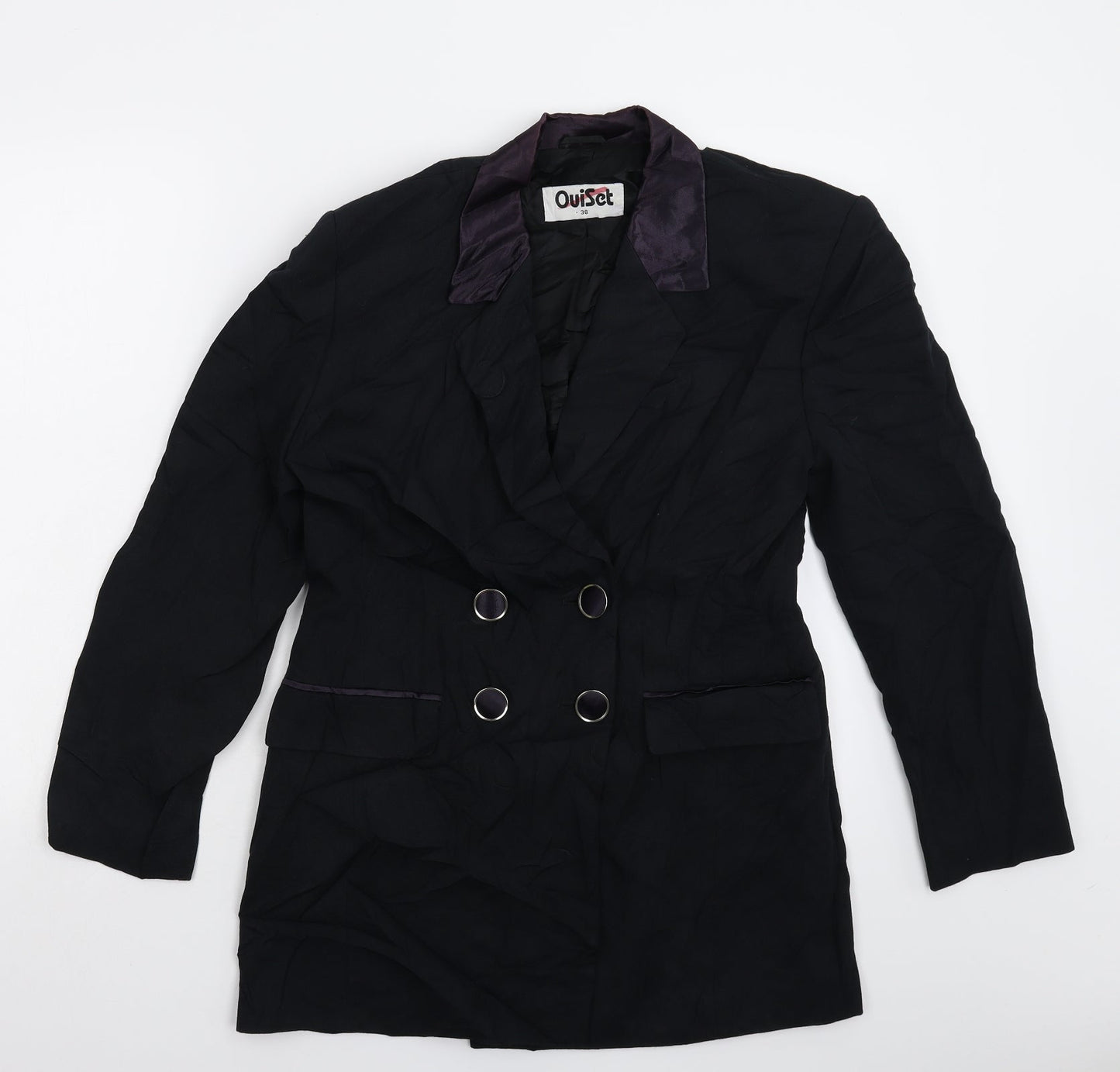 Oui Womens Black   Jacket Suit Jacket Size 12
