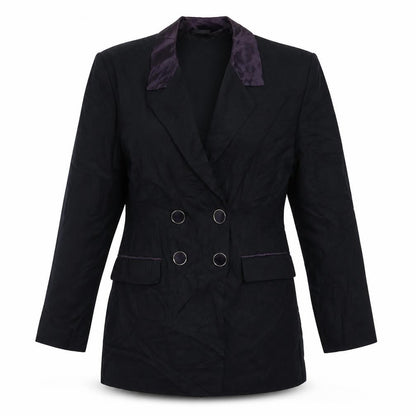Front view of Oui women’s black jacket suit jacket, size UK 12