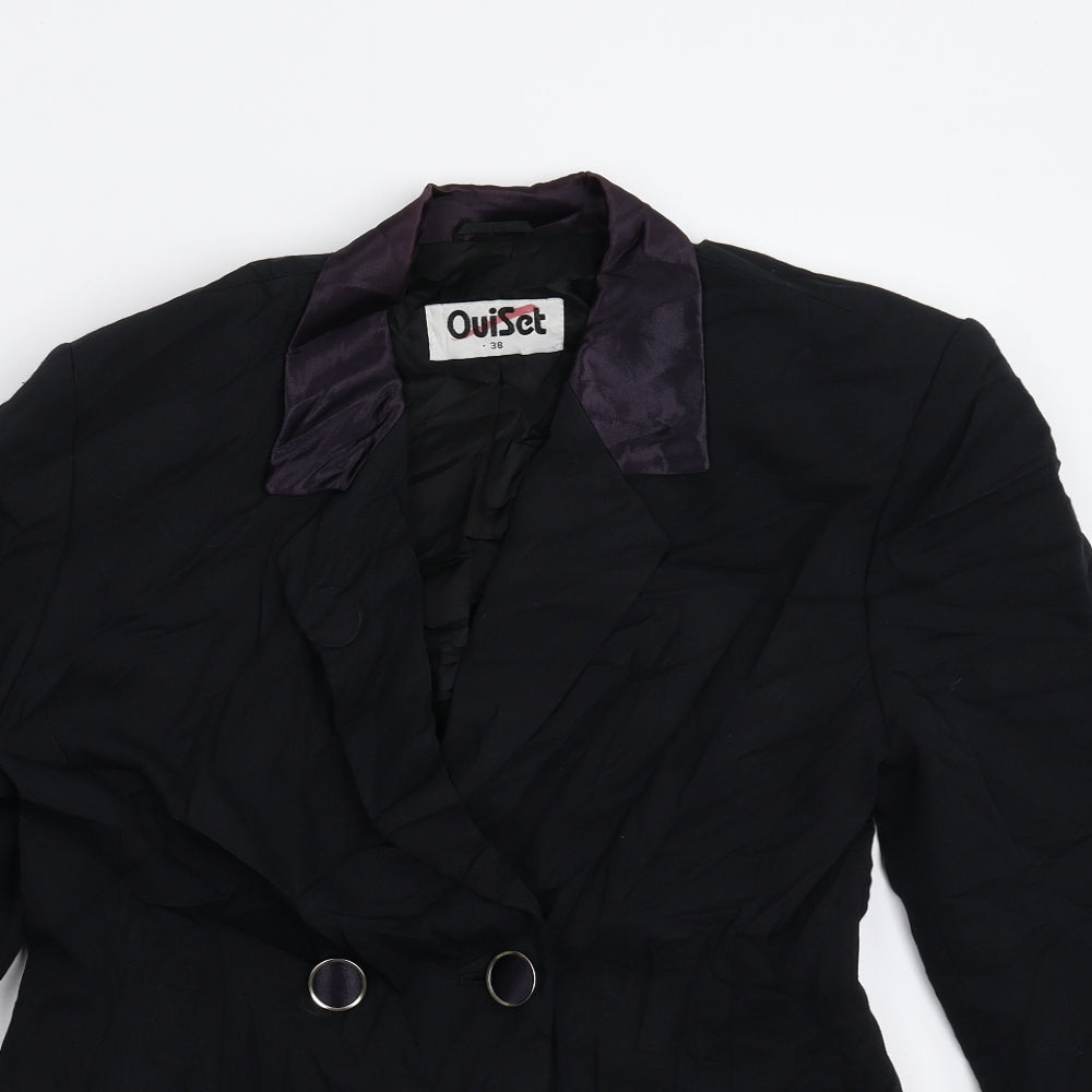 Oui Womens Black   Jacket Suit Jacket Size 12