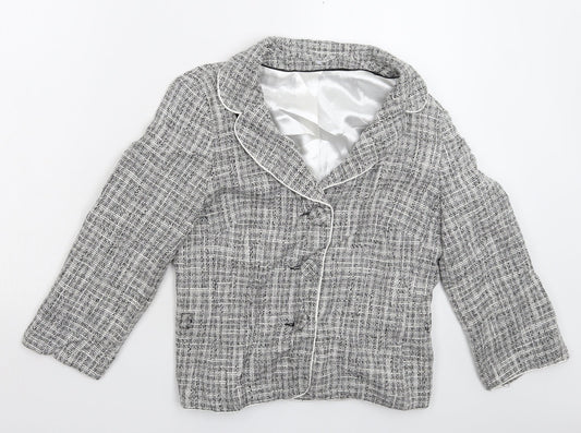 Dorothy Perkins Womens Grey Check  Jacket Blazer Size 12