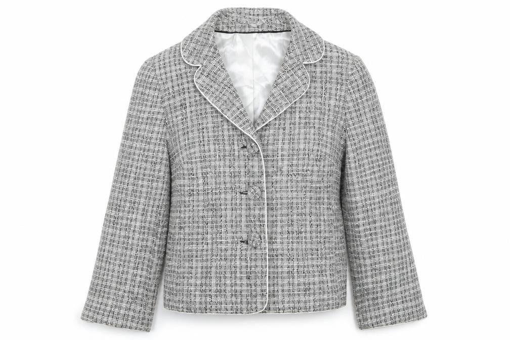 Dorothy Perkins Womens Grey Check  Jacket Blazer Size 12