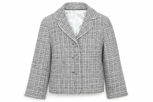 Dorothy Perkins Womens Grey Check  Jacket Blazer Size 12
