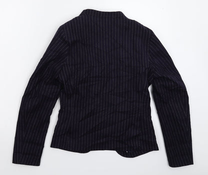 H&M Womens Blue Striped  Jacket Blazer Size 10