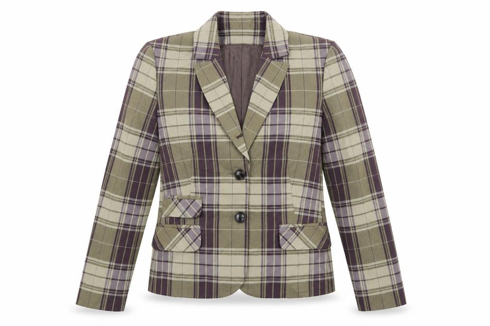 Comma Womens Multicoloured Check  Jacket Suit Jacket Size 10