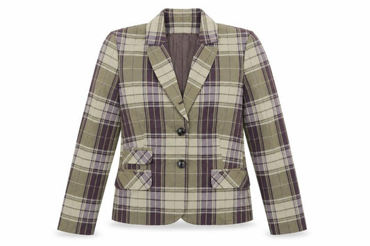 Comma Womens Multicoloured Check  Jacket Suit Jacket Size 10