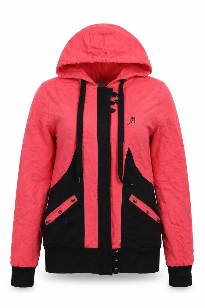Metca Womens Pink   Full Zip Hoodie Size S